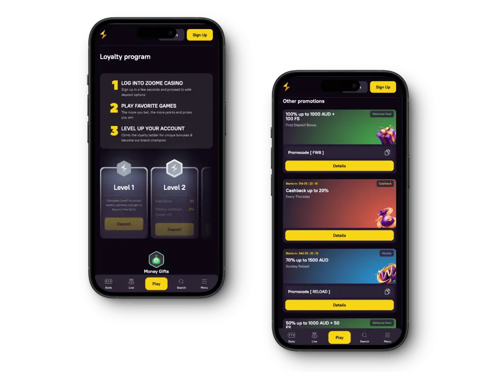 Zoome casino mobile app