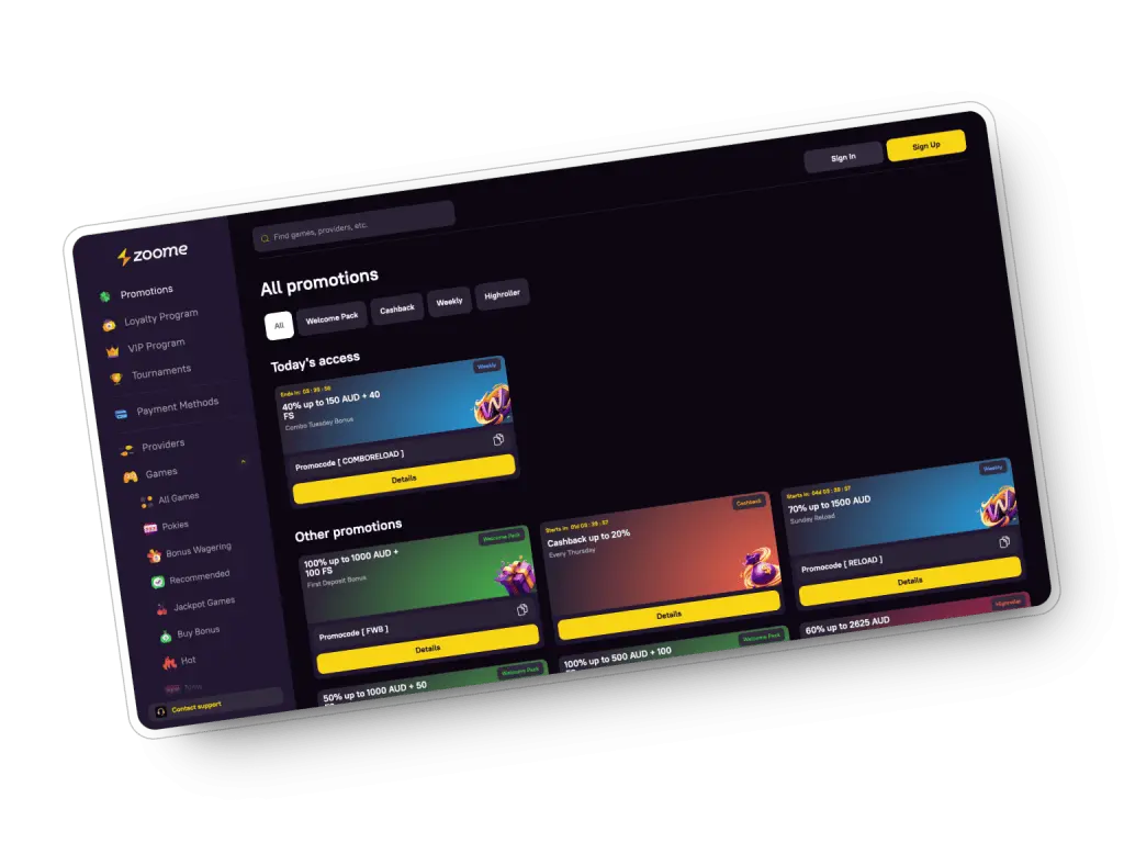 zoome casino bonus codes